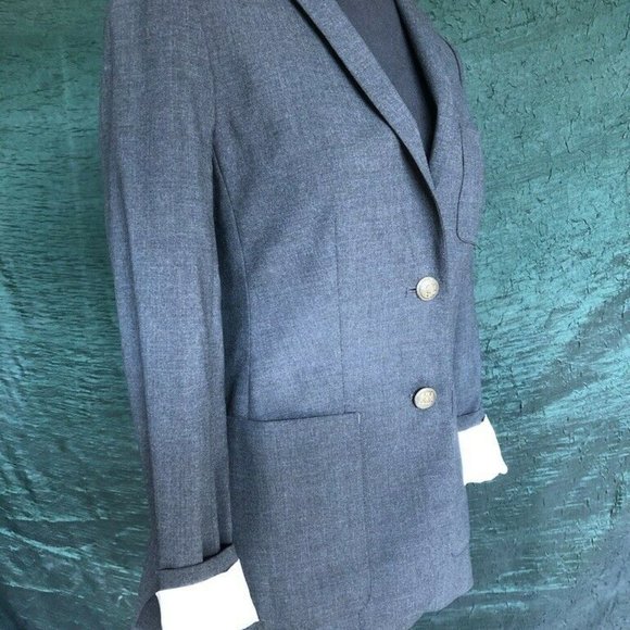Talula Dark Grey Blazer Pinstripe Lining Sz 2 - Picture 3 of 7